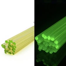 Lot 25pcs Czech vaseline uranium Yellow glass rods lampwork sections 35 cm