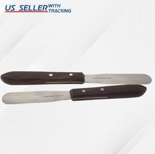Dental Plaster Spatula 2-PCS Lab Alginate Mixing Gypsum Scraper Wooden Handle