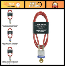 Heavy-Duty Steel Cable with Integrated Outdoor Padlock  Key - 1 Pack
