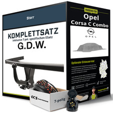 Anhängerkupplung starr für OPEL Corsa C Combo +E-Satz NEU PKW