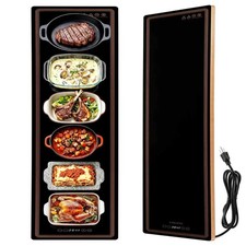 Electric Warming Tray 51x12 Inch 12 Temp Settings Food Warmer Black Gold Buffets