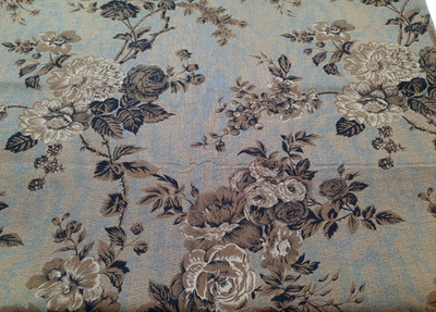 BTY 10673 DAIWABO Selection EE Schenck Light Brown on Brown Floral Cotton Fabric
