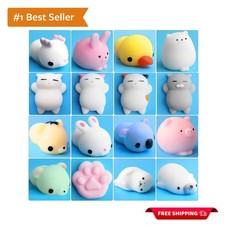 Cute  Soft 16 Pcs Mochi Animals Set - Ideal Educational Stress Toys for Kids