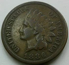 US 1886 Variety-1 Indian Head Cent  **