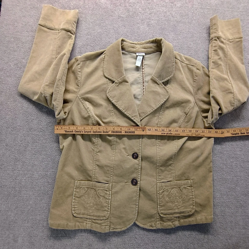 Chaqueta Blazer Venezia Mujer Caqui Pana Bolsillos Bordados Talla 18/20 Carrera Foto 3 de 4