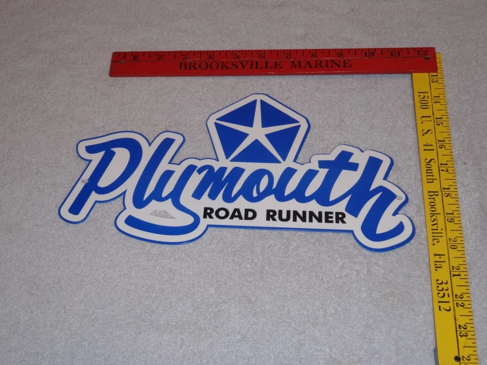 DE COLECCIÓN DODGE PLYMOUTH ROADRUNNER 12" METAL ROAD RUNNER MOPAR GASOLINA ACEITE LETRERO! Foto 3 de 4