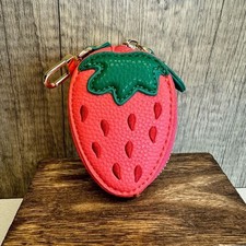 Strawberry Pouch Purse Charm Fruit Strawberry Bag Charm Keychain NeW FAST SHIP