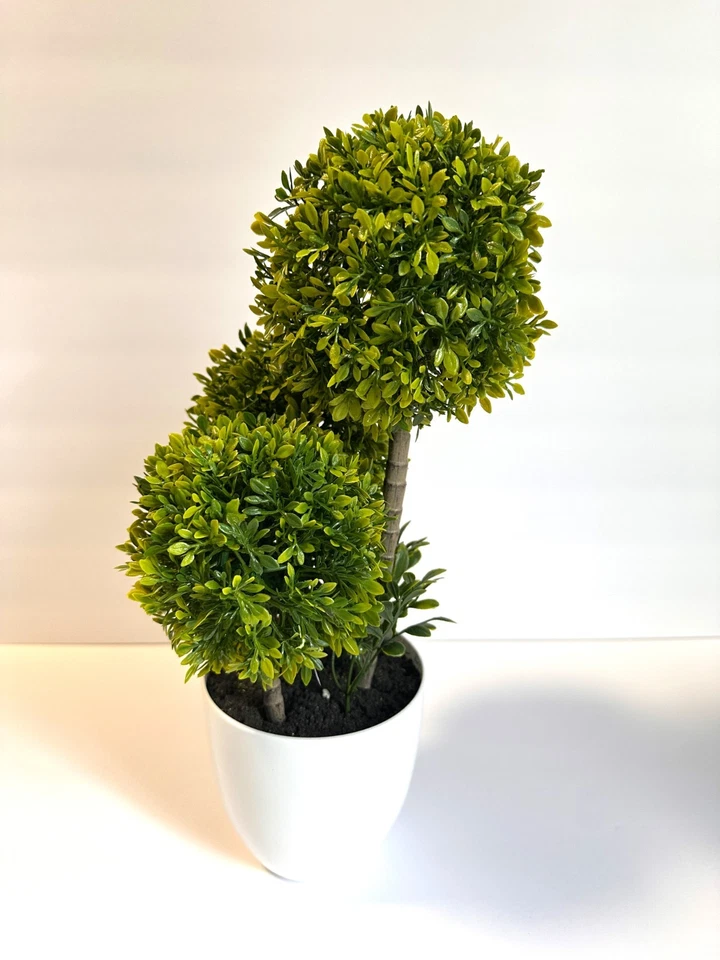 Árbol topiario de boj artificial imitación verde planta en maceta para decoración interior del hogar Foto 3 de 4