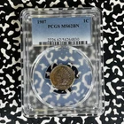 1907 U.S. Indian Head Small Cent PCGS MS62BN Lot#G1591 Nice UNC!