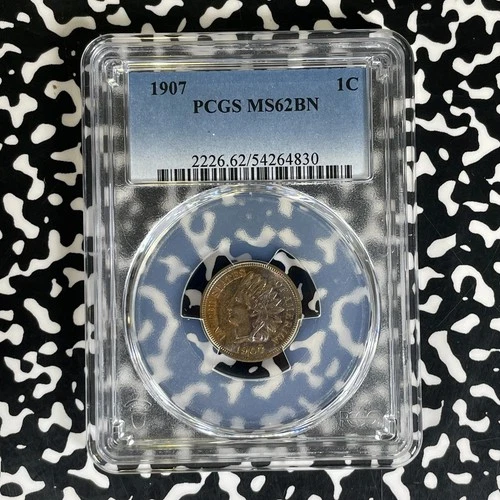 1907 U.S. Indian Head Small Cent PCGS MS62BN Lot#G1591 Nice UNC!