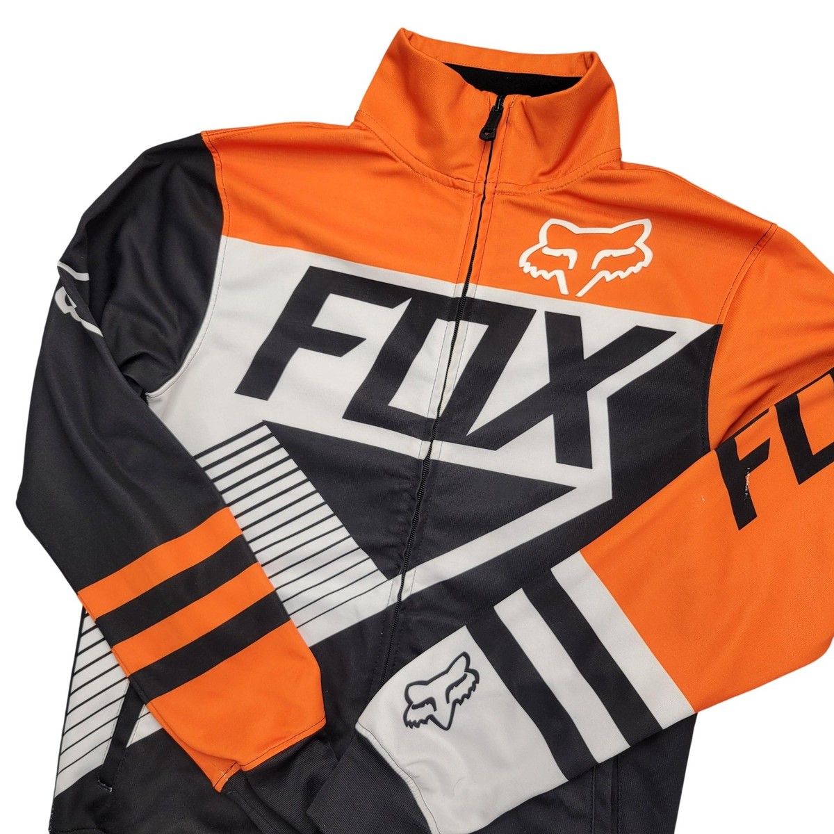 FOX Racing ジャケットS Fox Racing Jacket Mens Small Orange Black Full Zip Track