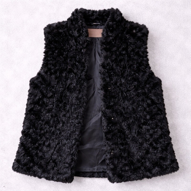 ZARA Girls Black Faux Fur Vest (Size 11–12 / 152 cm)