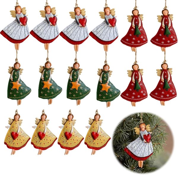 16 StüCk Holz Weihnachtsengel AnhäNger-image