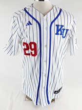 2025 Kansas Jayhawks #29 Game Used White Jersey Baseball 44 599