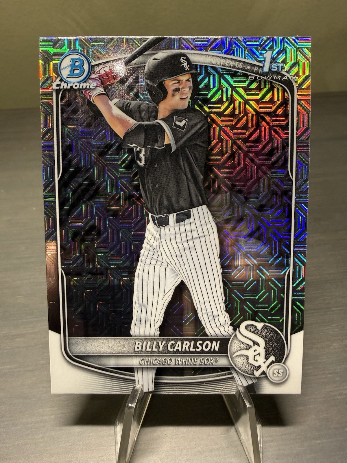 2025 Bowman Draft #BDC-10 Billy Carlson 1st Bowman Mega Box Mojo Refractor (RC)