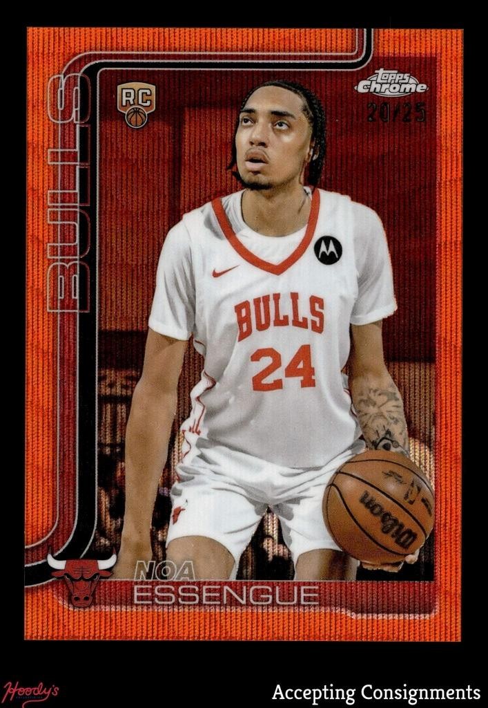 2025-26 Topps Chrome Orange Wave Refractors #262 Noa Essengue RC Rookie 20/25