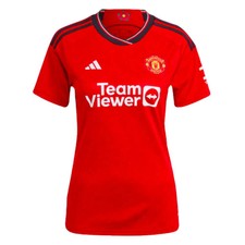 Image of Women's Football Shirt Red 2023-2024 Man Utd Home Soccer Jersey Training T-Shirt