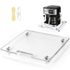 Clear 13x14 Inch Acrylic Appliance Slider Rubber Wheels Sliding Tray Kitchen