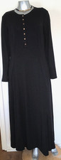 PRETTYGARDEN HENLEY MAXI DRESS Size XXL FIT FLARE POCKETS LONG SLEEVE BLACK