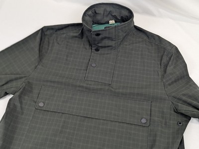 Ted Baker London Mens Green Grid Anorak Pullover Jacket Quarter Zip  Medium