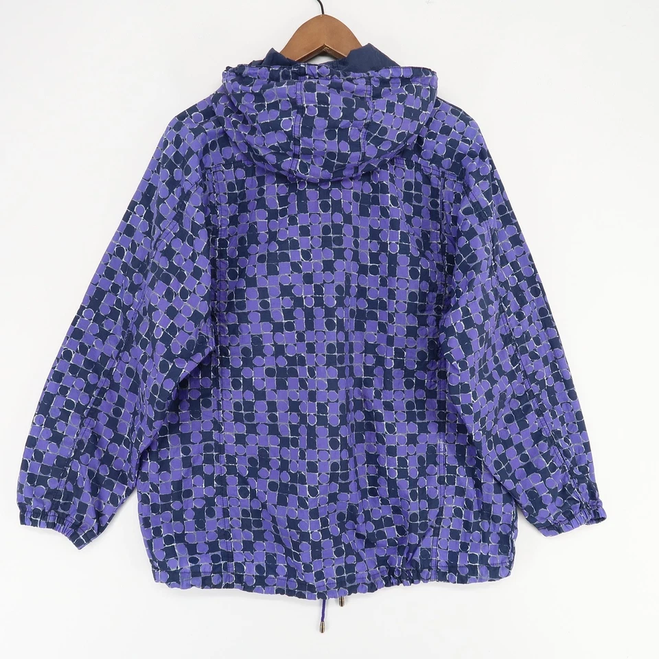 Chaqueta Nike Vintage Mujer Pequeña Púrpura Azul Marino Geométrica Con Capucha Pullover Años 90 Retro Foto 2 de 4