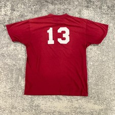 Vintage Baseball Tee Shirt Mens Large Red High School 80s USA Made Single Stitch