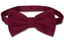 Vesuvio Napoli BOWTIE Solid BURGUNDY Color Mens Bow Tie for Tuxedo or Suit