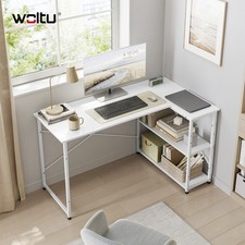 Computer Desk Laptop PC Study Table Home Office Desk 2 Shelves Workstation Table