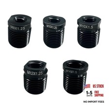 5PCS Gear Shift Knob Thread Adapter Kit - Aluminum Alloy Universal Manual Black