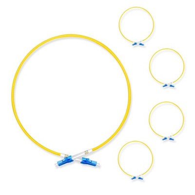 5 PCS 0.5 Meter Fiber Optic Patch Cord LC/UPC Simplex Single Mode OS2 Wire