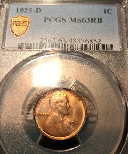 1925 D Lincoln Wheat PCGS MS63 RB