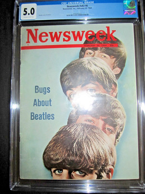 Newsweek Beatles CGC 5.0 February 24 1964 Bugs About Newsstand Paul John Ringo