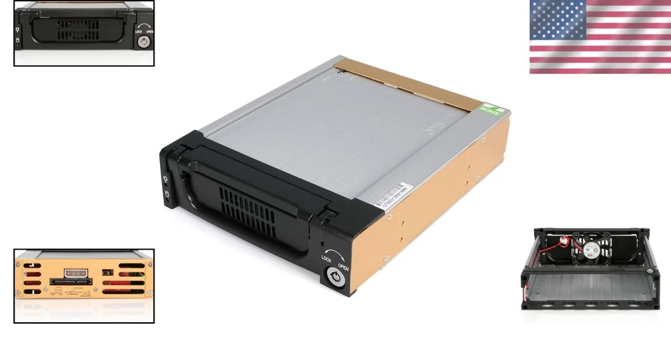 5.25" SATA Hard Drive Mobile Rack - Black - Image 2 of 4