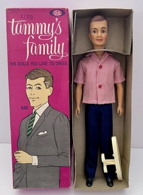 VINTAGE IDEAL TAMMY DOLL DAD W/ STAND & OPEN BOX