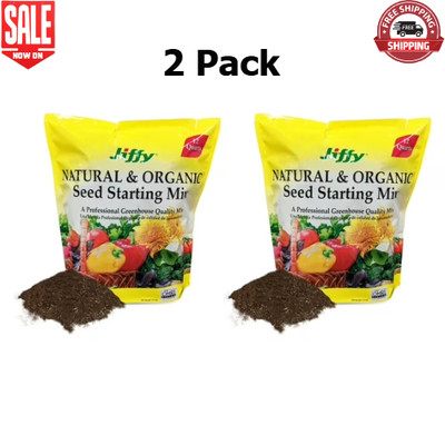 (2 pack) Natural and Organic Seed Starter Mix Breathable 12 QT Garden Soil NEW