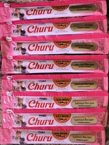 8 Inaba Churu Salmon Recipe Soft Snack Cat Treats for Cats