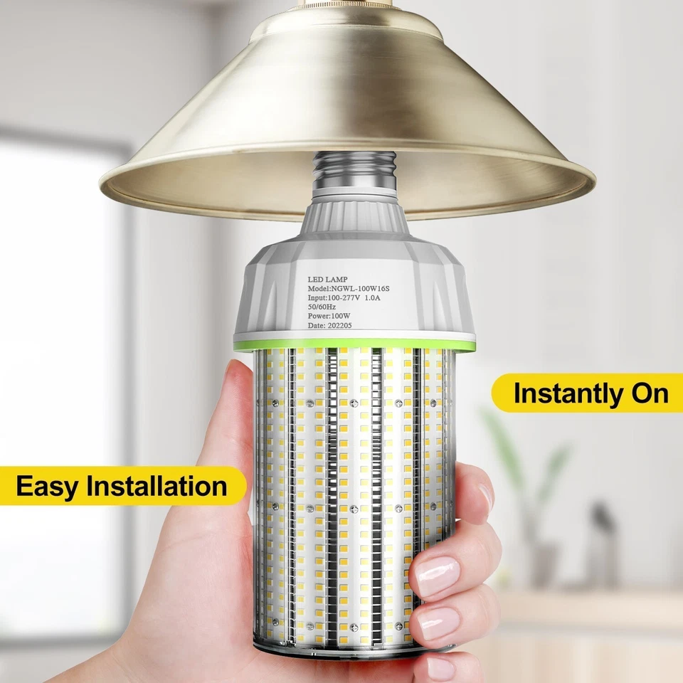 100 Watt LED Corn Light Bulb AC110-277V,15000lm E39 Mogul Base 6000K Cool White - Image 4 of 4