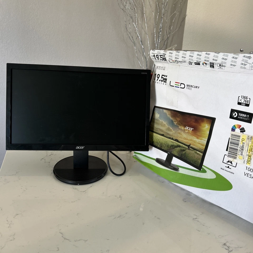 Acer 19.5-inch Widescreen LCD LED Monitor-K202HQL Mercury free - Image 2 of 4