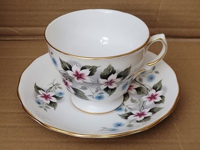 Vintage Royal Vale English bone china teacup and saucer set (L.O.)