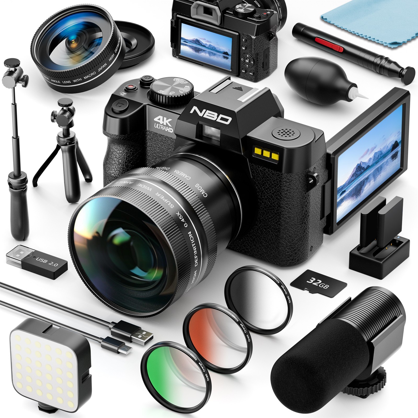4K Digital Camera 48MP 16X Zoom 3