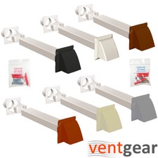 Rectangular cowl rigid through wall tumble dryer vent kit & Stainless screws