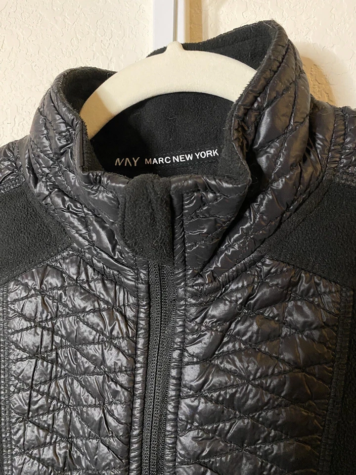 Chaqueta Marc New York Chaleco de Vellón Sin Mangas Negro Mujer Talla Mediana Cremallera Completa Foto 4 de 4