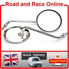 Honda CB400 CB450 CB500 CB550 Mirrors Pair Chrome Round Head 10mm Screw Type