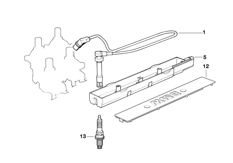 BMW Genuine Ignition Wire Cylinder 2 Replacement Spare Fits E36 12121247524