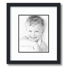 ArtToFrames Matted 12x14 Black Picture Frame with 2" Double Mat, 8x10 Opening
