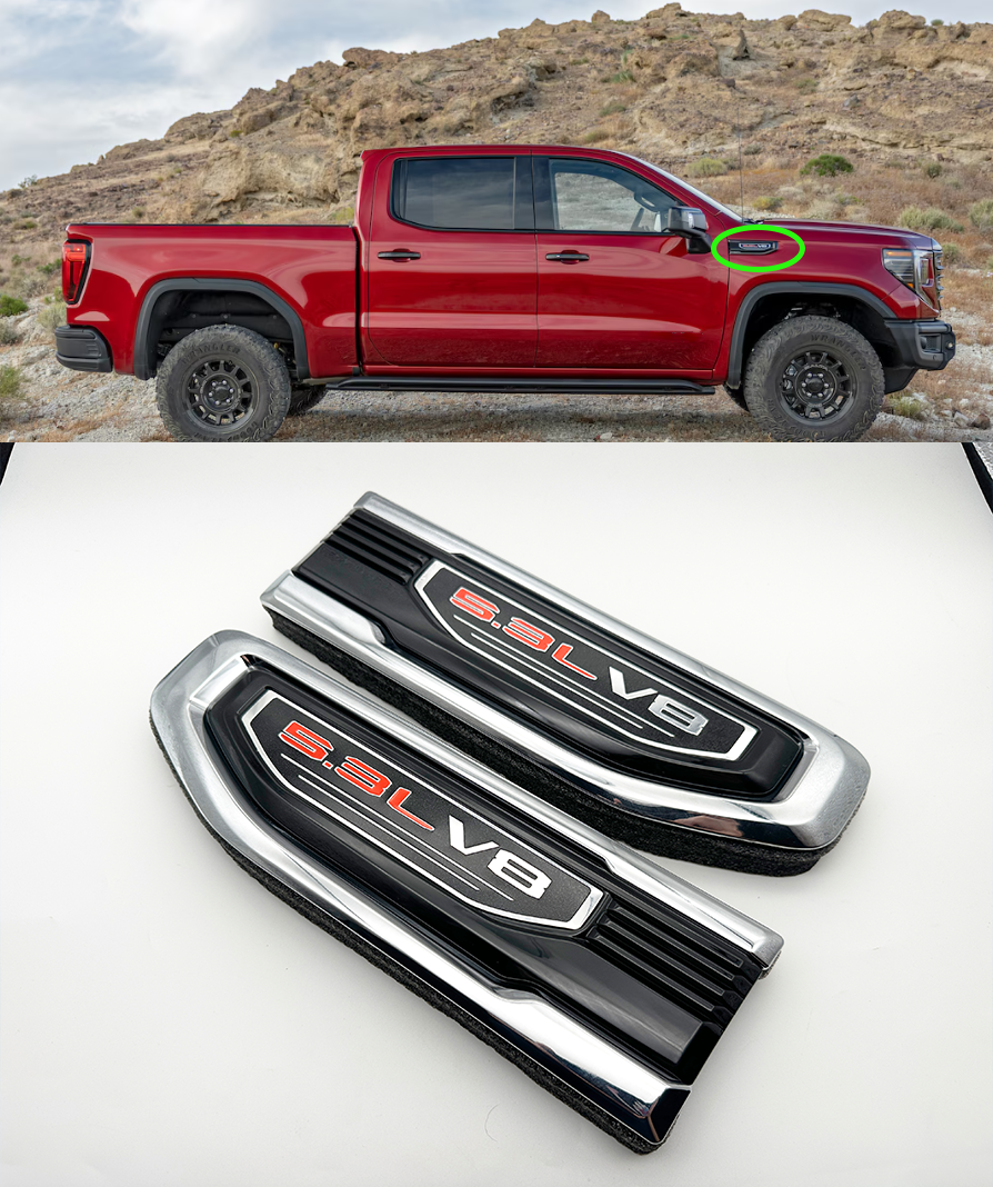 Kit De Emblemas Superpuestos Negros Brillo Para GMC Sierra 1500/2500/3500 HD 2019-2025, Delantero Y Trasero