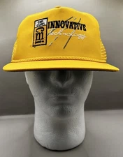 Yellow Innovative Technology Strapback Mesh Trucker Hat Cap EUC