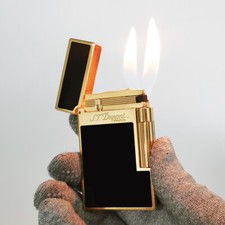 S.T. Encendedor de doble llama Dupont sonido ping gas recargable cigarrillo para fumar