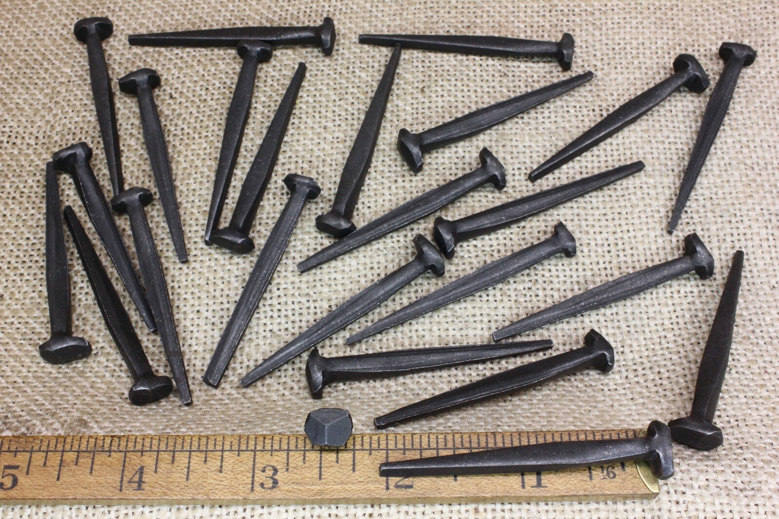 2" Rosehead nails antique square wrought iron vintage rustic Decorative look