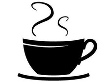 COFFEE CUP SWIRLS Kitchen Wall Art Decal Quote Words Lettering Decor